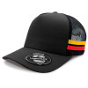 Black Red Gold Striped Trucker Caps